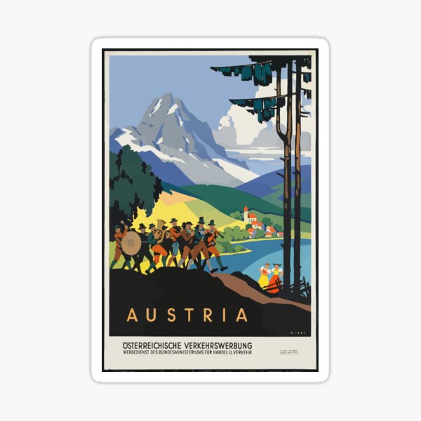 Item preview, Vintage Austria Travel Poster designed and sold by Artemis-.