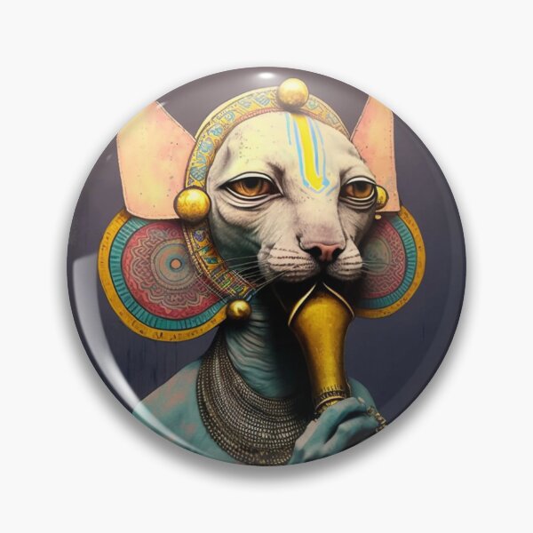 Item preview, Peterbald cat playing trumpet musician cat designed and sold by bellabitis.