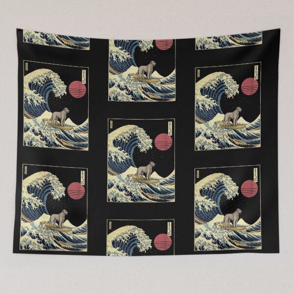 Item preview, Irish Wolfhound Kanagawa Japanese Surfing Wave designed and sold by rafaeltto.