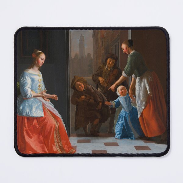 Item preview, Street Musicians at the Door | Jacob Ochtervelt | 1665 Dutch Golden Age Art designed and sold by CJET.