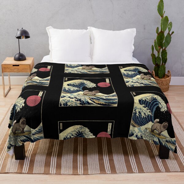 Item preview, Keeshond Kanagawa Japanese Surfing Wave designed and sold by rafaeltto.