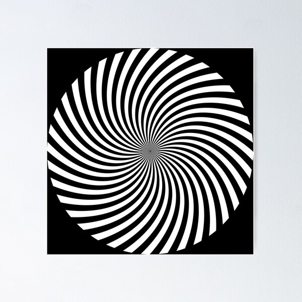 Hypnotic Spiral Fine Art Print. Spiral Art. Hypno. Mid Century Modern  Design. Wall Art. Cool and Funky Retro Colours. Stripes.