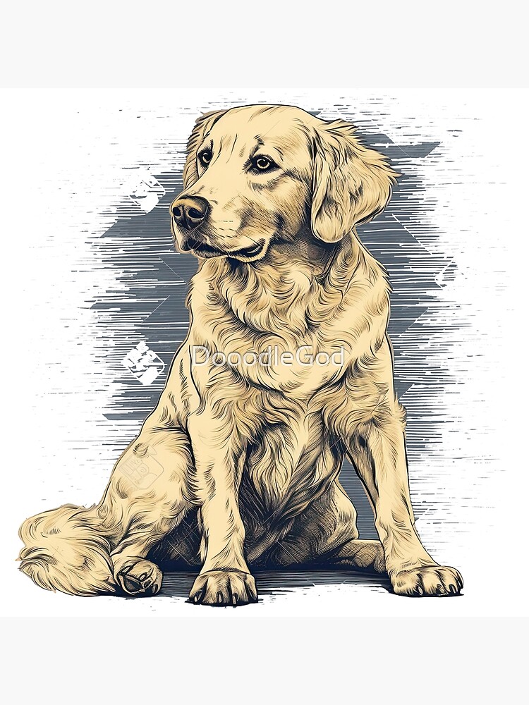 Golden Retriever dog Welcome Mat by Sketch and Paws