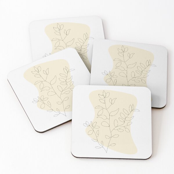 Item preview, Minimalist Cream Leafy Branch Plant designed and sold by GoodJobLola.