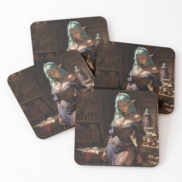 Item preview, Dark sexy elf girl with green hair in fantasy medieval dress designed and sold by zotilus.