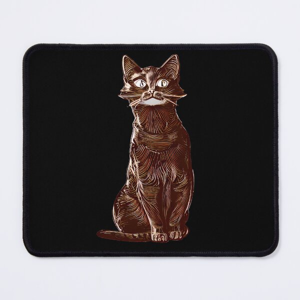 Item preview, a drawing of a cat with a mustache, generative art, digital illustration designed and sold by Mechanical-Artt.