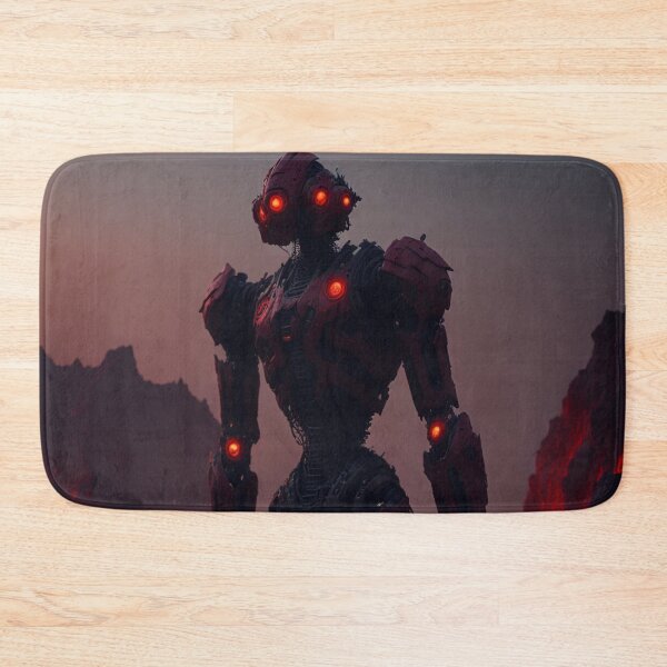 Item preview, High-tech Red Humanoid Robot with four Vigilant Eyes designed and sold by ArtemExpressio.
