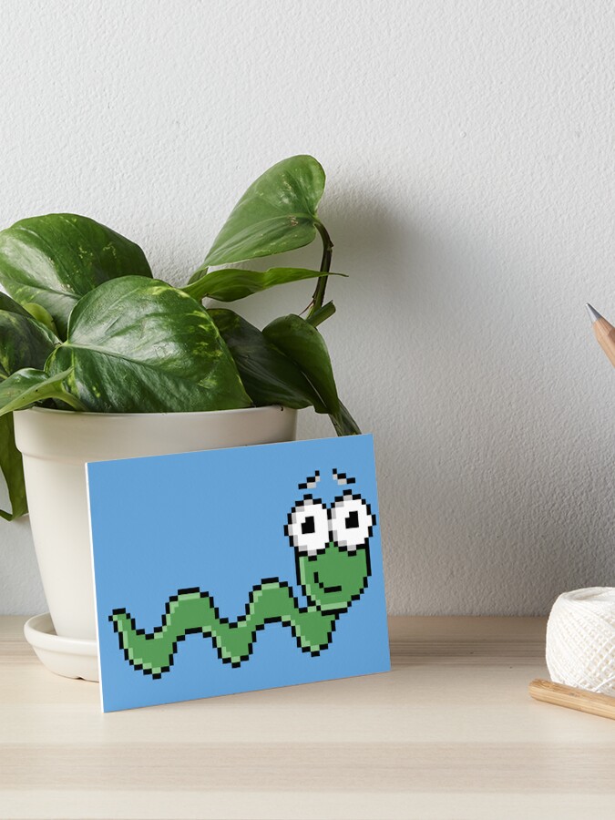 Cute Wiggly Worm Pixel Art | Art Board Print