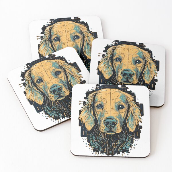 Item preview, GoldenTechAI - The Intelligent Retriever for Modern Dog Lovers. Cute Retro artwork & Cutting-Edge Technology<br>(64 characters max) designed and sold by DooodleGod.