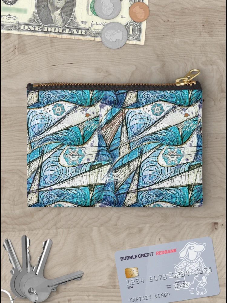 Thumbnail 3 of 4, Zipper Pouch, Triangles and Ripples designed and sold by Linandara.