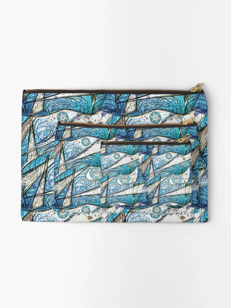 Thumbnail 2 of 4, Zipper Pouch, Triangles and Ripples designed and sold by Linandara.