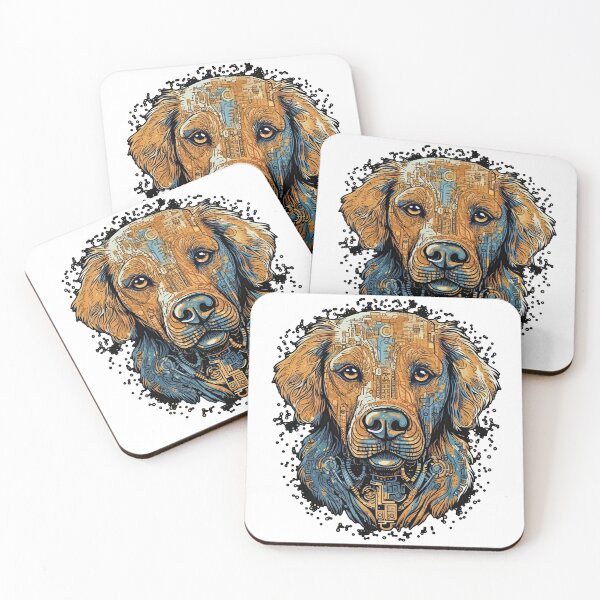 Item preview, Golden Buddy AI - Your Retro-Inspired Canine Companion with art lover Intelligence | For Dog Lovers who Love Loyalty and Cleverness! designed and sold by DooodleGod.