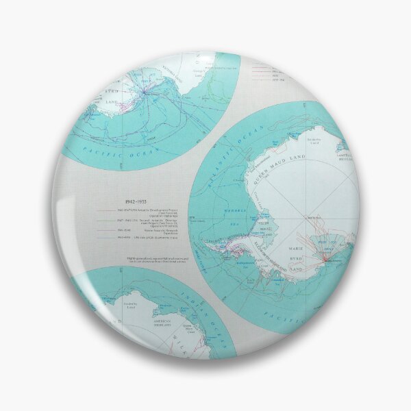 Item preview, Vintage Antarctica US Expedition Routes Map (1968) designed and sold by BravuraMedia.