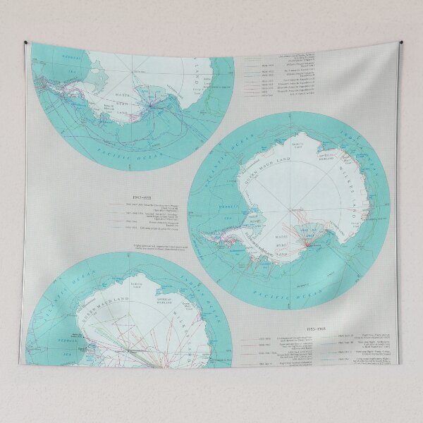 Item preview, Vintage Antarctica US Expedition Routes Map (1968) designed and sold by BravuraMedia.
