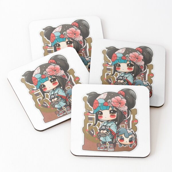 Item preview, Adorable kimono-clad girl radiating stylish charm stickers. designed and sold by mefirefire.
