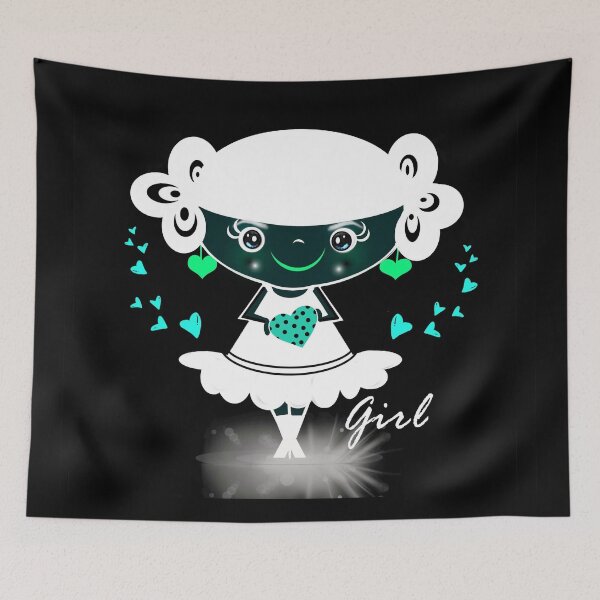 Item preview, Cute girl - reverse color effect designed and sold by Shirley cute art .