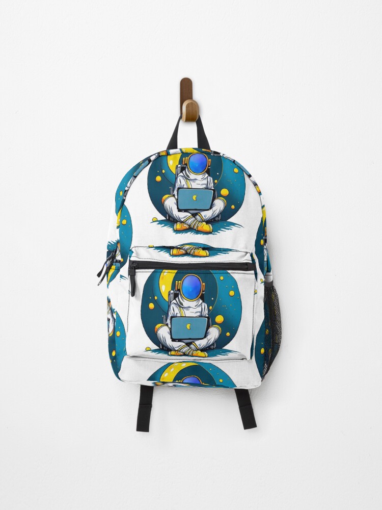 Thumbnail 1 of 3, Backpack, Astronaut Using Computer designed and sold by okomerkilic.