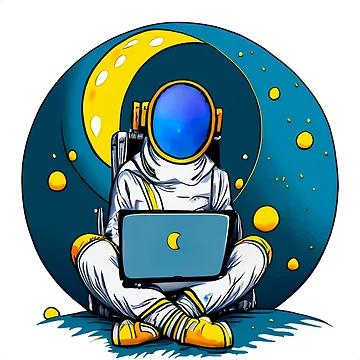 Artwork thumbnail, Astronaut Using Computer by okomerkilic