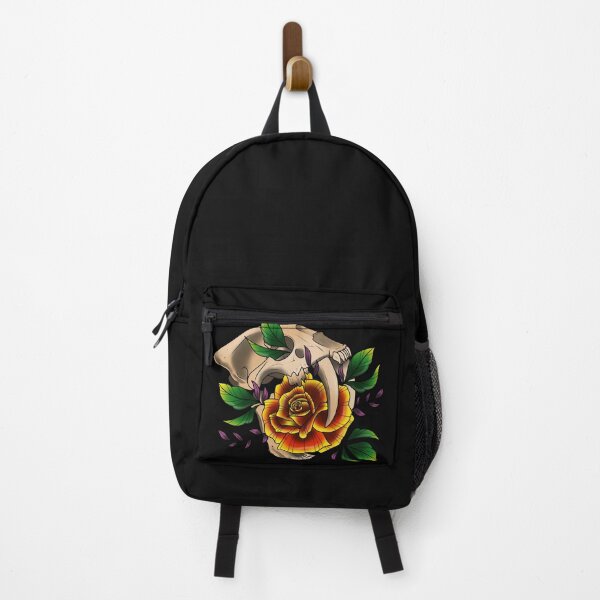 Item preview, Neotraditional Sabertooth Tiger Skull and Rose designed and sold by green66designs.