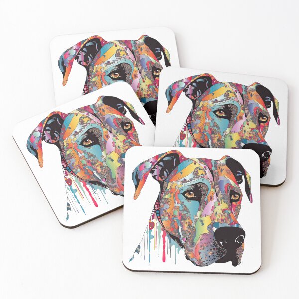 Item preview, Dane masterpieceistry Collage Leash-Closure masterpiece for Dog Lovers and Owners in Modern Hand-drawn artwork, Featuring Multiple Colored Gentle Giants in Neutral designed and sold by DooodleGod.