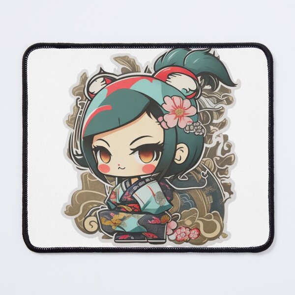 Item preview, Adorable kimono-clad girl radiating stylish charm stickers designed and sold by mefirefire.