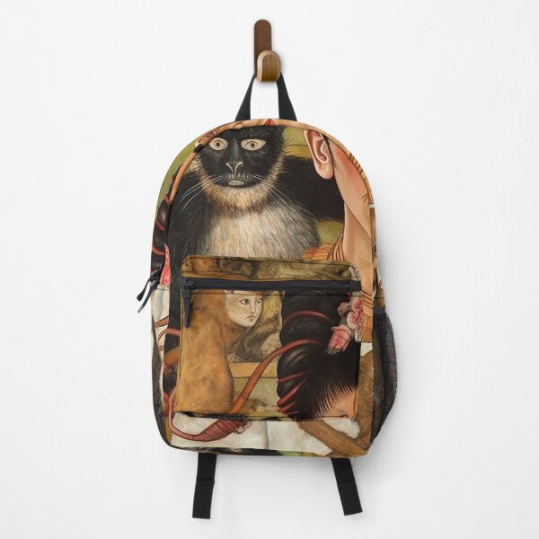 Item preview, vintage frida kahlo's portrait with three monkey designed and sold by ilonasabey.