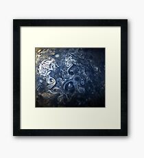 Swirling Blue Clouds of Planet Jupiter from Juno Cam Framed Print