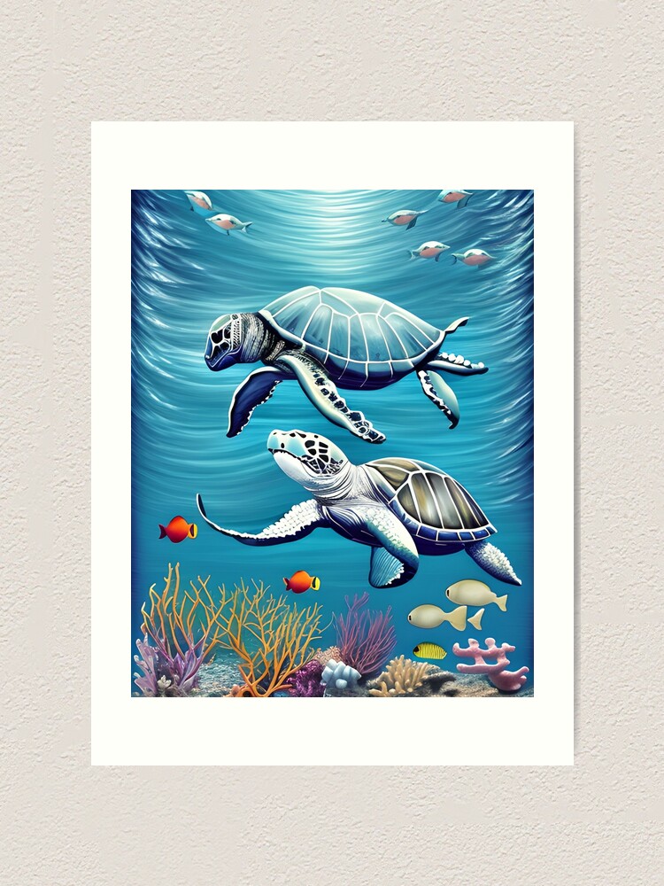 Watercolor Sea Turtle  Diamond Painting Bling Art
