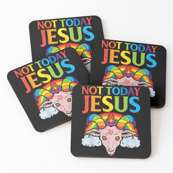 Item preview, Today Not Jesus Satan Goat Satanic Rainbow Satanism Gift designed and sold by maiayos.
