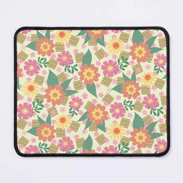 Item preview, Flower and Block Pattern - Pink Green Yellow designed and sold by Ale's Art.