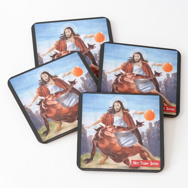 Item preview, Funny Not Today Satan Jesus Crossover Basketball designed and sold by maiayos.