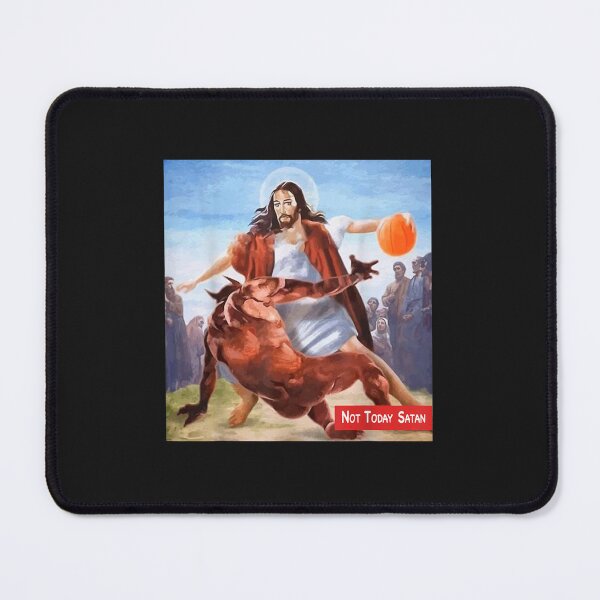 Item preview, Funny Not Today Satan Jesus Crossover Basketball designed and sold by maiayos.
