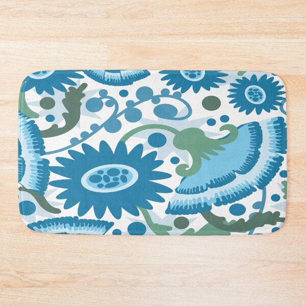 Item preview, Flowing Flowers Blue and White designed and sold by ClubCreativeArt.