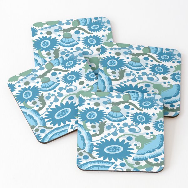 Item preview, Flowing Flowers Blue and White designed and sold by ClubCreativeArt.