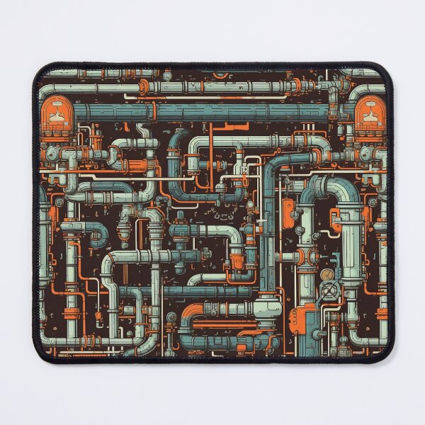 Item preview, Mechanical Symphony - Steampunk Piping Pattern designed and sold by AdventureCanvas.