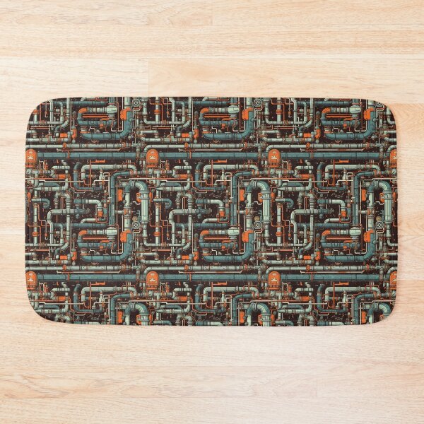 Item preview, Mechanical Symphony - Steampunk Piping Pattern designed and sold by AdventureCanvas.