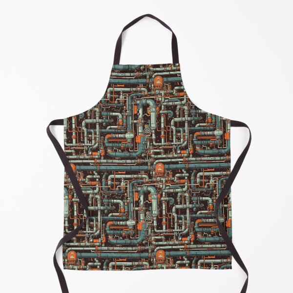 Item preview, Mechanical Symphony - Steampunk Piping Pattern designed and sold by AdventureCanvas.