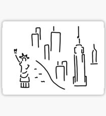 new York the Statue of Liberty skyscraper Sticker