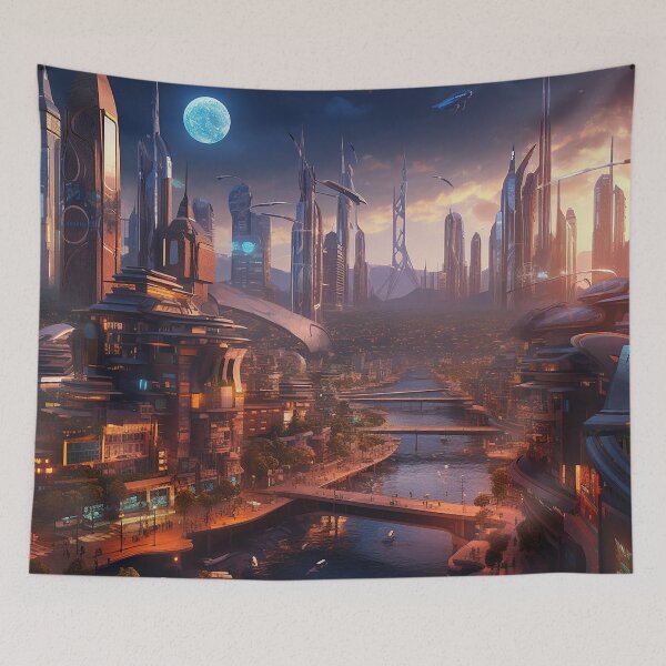 Item preview, Futuristic city  designed and sold by WarmBreeze1.