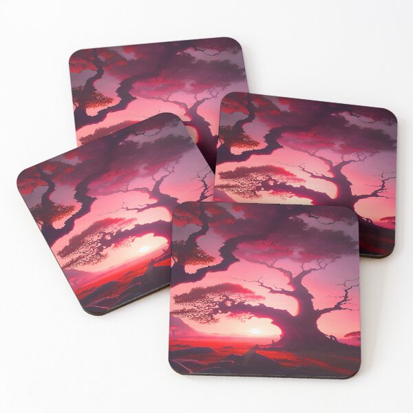 Item preview, Desert Sunset Pink and Red with Large Tree designed and sold by deniselynnimage.