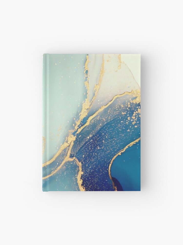 Abstract Blue Gold Ink Wave Wall Mural, Abstract Murals