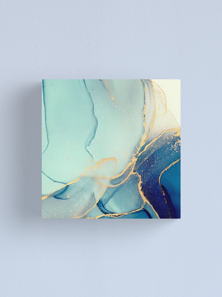 Alcohol Ink Light Blue 2 Abstract Wall Art