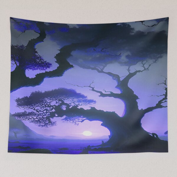 Item preview, Desert Sunset Bluish Purple with Large Tree designed and sold by deniselynnimage.