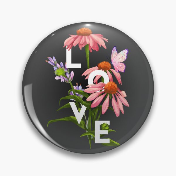 Aperçu de l'œuvre Typographie d'amour sur les fleurs et les papillons (dispositions de typographie florale élégantes) créée et vendue par DecorWorthy.