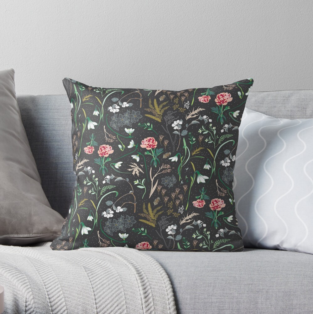 Enchanted Floral Throw Pillow