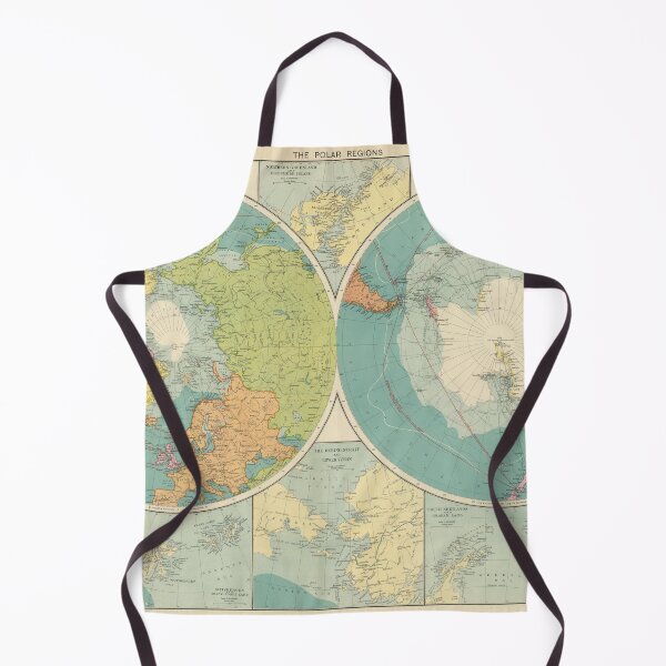 Item preview, Vintage Arctic & Antarctic Regions Map (1922) designed and sold by BravuraMedia.