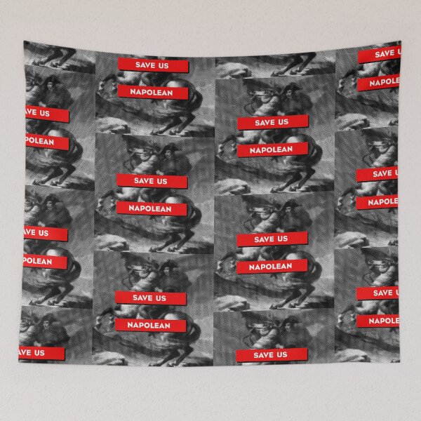 Item preview, Napolean Boniparte riding horse art historical french revolution art clock pop art halftone quote design pop culture political art designed and sold by Tiffany Evans.