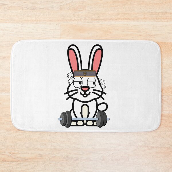 Item preview, Funny white rabbit is exercising designed and sold by Pet Station.