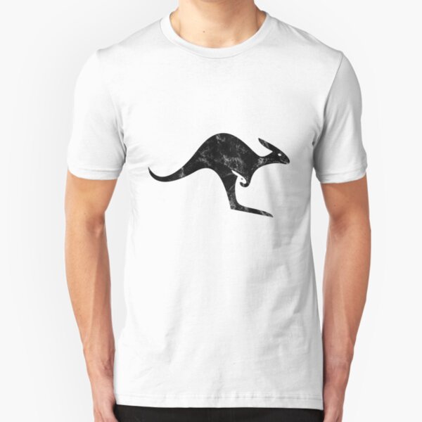 Canguro English Logo (Black) Slim Fit T-Shirt