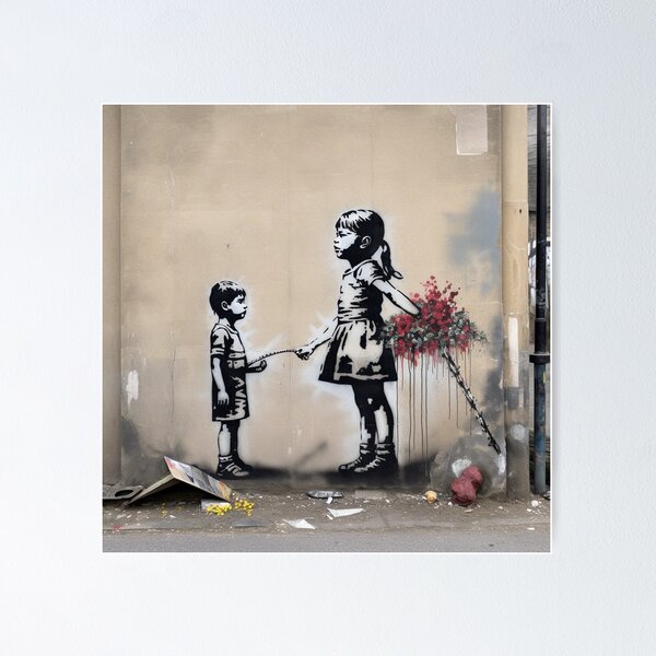 Banksy Poster Throwing Flowers – Wallister - Poster & More